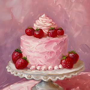 Pastel Rosa de Fresas