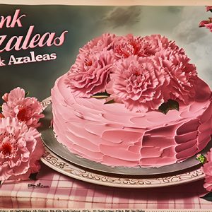 Pastel entre Flores Rosas
