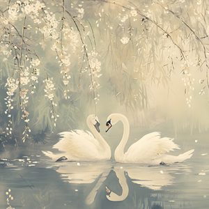 Cisnes bajo las Flores