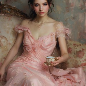 Dama con Taza