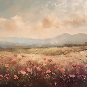 Pradera de Flores Rosadas