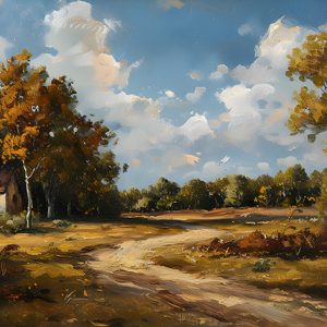 Camino entre Árboles de Otoño