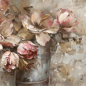Flores en Cubeta de Metal