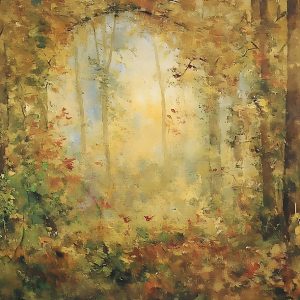 Luz Dorada en el Bosque