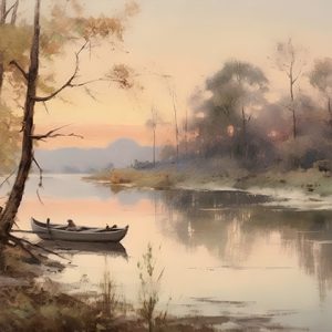 Barca en el Río Sereno