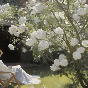 Descanso entre Flores Blancas