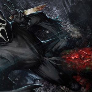 Ghost Face Bajo la Lluvia