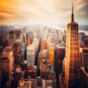 Manhattan en luz dorada