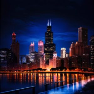 Chicago y sus luces nocturnas