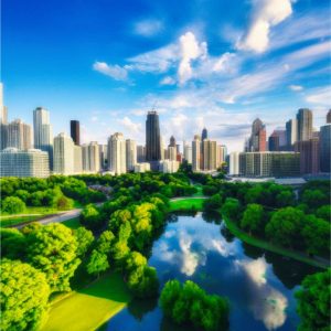 Un respiro verde entre las torres