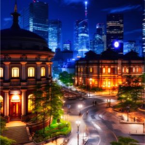 Historia y cristal en la noche