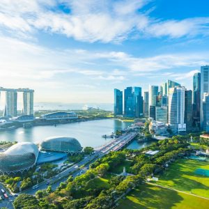 Singapur en verde y azul